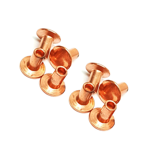 Rivet en cuir personnalisé, rivet en cuivre massif de 3 mm, rivet tubulaire creux à tête ronde, rivet à tête à pression en laiton - Product Image 1