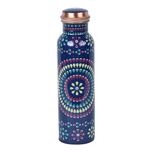 Bouteille d'eau en cuivre imprimée Pure Meena de haute qualité dans différents styles avec emballage de qualité supérieure fabriquée en Inde - Product Image 1