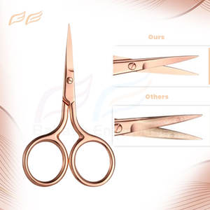 Bahasa Pro Rose Gold Cuticle Nail <b>Scissors</b> for Women Straight Curved Stainless Steel Blade <b>Manicure</b> and Brow <b>Scissors</b> - Product Image 2