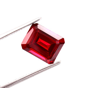 Lab Ruby Octagon Gemstone 11X9mm 12X10mm 14X10mm Piedra preciosa suelta para la fabricación de joyas Lab Created Lab Ruby Deep Red - Product Image 3
