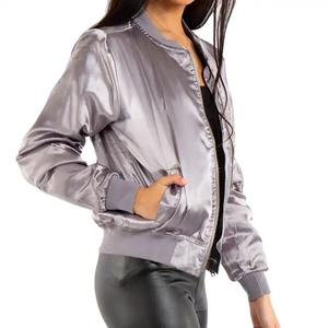 Nueva chaqueta de bombardero transpirable con cremallera para mujer, chaqueta de bombardero regular ligera y elegante de talla grande para mujer, ropa de calle - Product Image 4