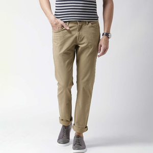 Pantalon léger en tricot de coton coupe ajustée pour hommes, tenue quotidienne confortable, style urbain pour les voyages, tenue décontractée d'été, mi-droite - Product Image 1