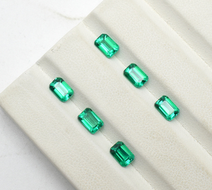 Octogone Lab Grown Emerald hydrothermal Emerald Vivid green Gemstone 9X7mm 10X8mm 11X9mm 12X10mm Pierres précieuses en vrac pour bijoux - Product Image 4