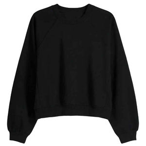 Sudadera Lisa Negra con Cuello Redondo, Sudadera de Forro Polar de Manga Larga, Sudadera Lisa Unisex para Impresión de Logotipo Personalizado al por Mayor - Product Image 1