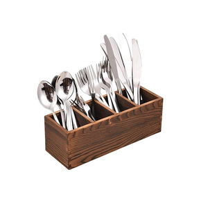 Boîte cadeau en bois personnalisée, ensemble de 24 couverts en acier inoxydable rose gold arc-en-ciel noir, design tendance et élégant - Product Image 1