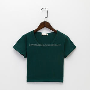 Camiseta de mujer de alta calidad cuello redondo manga corta peso pesado 100% algodón estampado bordado Logo exterior camiseta - Product Image 5