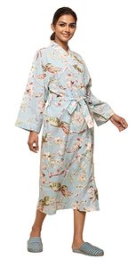 Sanskrutihomes-Albornoz largo de punto para mujer, ropa de dormir de punto suave ligera con cuello en V, informal, de salón - Product Image 3