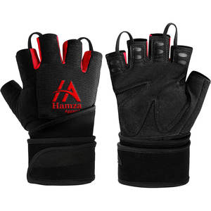 Gants de fitness demi-doigts personnalisés Tissu en polyester et coton Conception adaptée à la main pour salle de sport Haltérophilie Sports Bodybuilding - Product Image 1