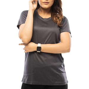 เสื้อยืดคอกลมสำหรับผู้หญิงทำจากวัสดุโพลีเอสเตอร์เป็นมิตรต่อสิ่งแวดล้อม - Product Image 1