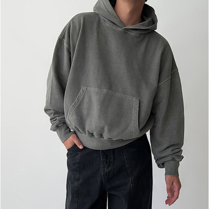 Usine de tricotage personnalisation pull à capuche tricoté de haute qualité pour hommes 100% sweat à capuche en coton avec poche sweat à capuche pour hommes - Product Image 4