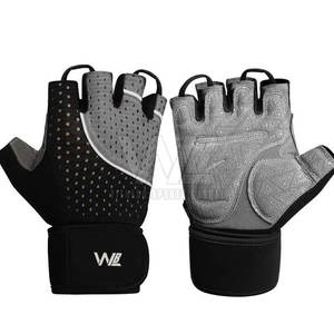 Guantes de cuero para levantamiento de pesas, guantes de levantamiento de pesas con logotipo personalizado, guantes de entrenamiento físico - Product Image 1