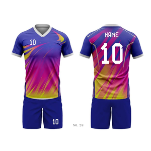 Camiseta de fútbol 100%, camiseta de fútbol de tela de poliéster, camiseta de fútbol de club, camiseta de uniforme de equipo, camiseta y pantalones cortos - Product Image 3