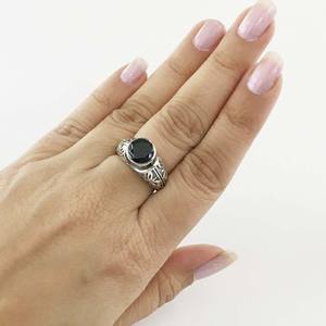 Fantastic Looking 925 Sterling Silver <b>Rings</b> Indian Bezel Setting <b>Black</b> Onyx Cut Jewelry Wholesale 925 Silver Jewelry - Product Image 4