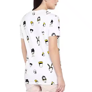 T-shirt en coton pour femme T-shirt à manches courtes pour femme T-shirt à col rond en coton Coupe classique à manches courtes pour femme - Product Image 3