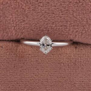 Oval Diamond Solitaire Engagement <b>Ring</b>, Lab Grown Diamond Wedding <b>Ring</b>, 6 Claw Prongs Diamond <b>Ring</b>, <b>Ring</b> <b>for</b> Her - Product Image 2