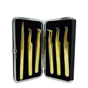 Instruments de beauté de qualité supérieure pince à cils ensemble de 6 pièces couleur or enduit par TARIQ MFG CO - Product Image 6