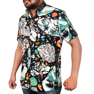 Ropa de verano para hombre, conjunto con estampado Hawaiano, pantalones cortos para hombre, camisa informal de playa, camisas cortas para hombre, conjuntos de dos piezas de manga, camisas de playa - Product Image 3
