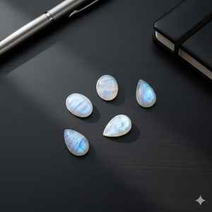 Pierre de lune arc-en-ciel 100% naturelle, cabochon octogonal, pierre précieuse en vrac en forme de cœur, couleur 100% naturelle, 20% de réduction et cadeau du Nouvel An - Product Image 6