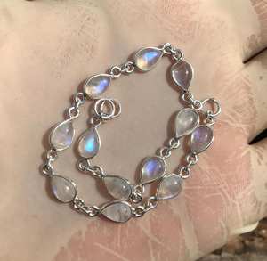 Pulsera de piedra lunar hecha a mano, plata de ley 925, joyería con piedras preciosas para mujer, regalo de piedra lunar natural - Product Image 6