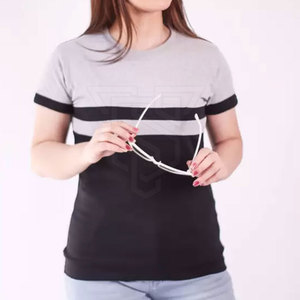 Camiseta de Algodón Transpirable de Alta Visibilidad para Mujer, Lisa, Teñida, Estilo Casual de Verano, Venta al por Mayor - Product Image 6