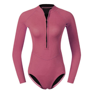 Fabricant Vente en gros Combinaison de couleur unie à manches longues et jambes courtes pour femmes, maillot de bain de surf respirant à la mode pour imprimé - Product Image 6