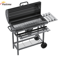 Nouvel Arrivage Barbecue Rôtissoire à Poulet au Charbon de Bois, Chariot de Grill Extérieur en Fût d'Huile Noir