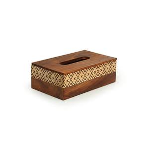 Porta Servilletas de Madera de Mango Marrón para Mostrador, para Bodas, Hogar, Hotel, Restaurante, Oficina, Bar, Caja de Servilletas Hecha en India - Product Image 5