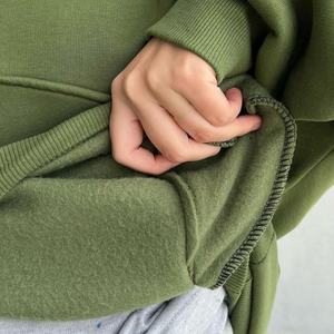 Sudadera con Capucha Personalizada con Logotipo para Mujer, Talla Grande, Felpa Gruesa, Media Cremallera - Product Image 4