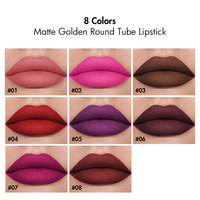 Lápiz Labial Mate de Larga Duración con Pigmentación Completa, Color Rojo Terciopelo Suave, Marca Privada