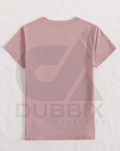 Camiseta estampada con pegatina para mujer 100% algodón Diseño de pegatina personalizable Color Logo Ringer Camiseta - Product Image 3