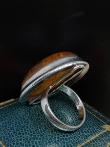 925 Sterling Silver Classic Style <b>Ring</b> Pear Cut Baltic <b>Amber</b> Gemstone Fine Wedding Bezel Setting for Women for Engagement - Product Image 3