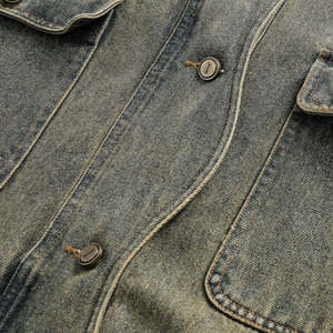 Chaquetas de invierno de mezclilla para hombre, transpirables, con capucha, forro polar, de alta calidad, con logotipo personalizado, cremallera frontal, estilo oversized, para exteriores. - Product Image 3