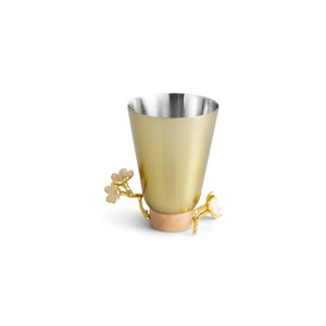 Florero de metal hecho a mano duradero con diseños de lado de flores antiguas para arreglos florales en decoraciones para el hogar o eventos - Product Image 4
