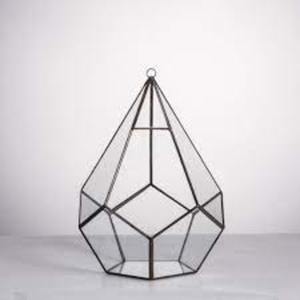 GEOMETRIC SHAPE HANGING <b>GLASS</b> <b>TERRARIUM</b> HOT SELLING,Handmade Irregular <b>Glass</b> Gold Geometric Diamond Copper Air Plants <b>Terrarium</b> - Product Image 3