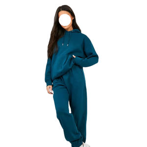 ชุดเสื้อมีฮู้ดแบบสวมหัวแบบเรียบใส่ได้ทั้งชายและหญิงชุดวอร์มชุดวอร์มผ้าเกล็ดปลาแบบเทอร์รี่สำหรับผู้หญิง - Product Image 1