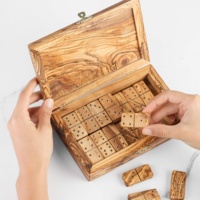 Jeu de dominos en bois écologique professionnel ArtisRaw, jeu de société CG016, fabriqué au TN, 18x12x4cm