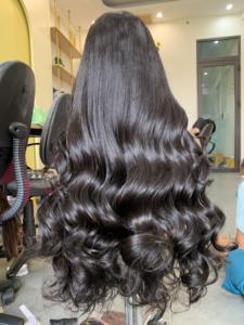 Perruque de fermeture de dentelle d'onde courte de cheveux Remy vietnamiens naturels trame unique extensions de cheveux humains colorés de donneurs multiples fiables - Product Image 4