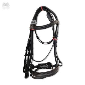 Brida de Carreras de Caballos de cuero puro al por mayor, accesorios SS duraderos, color negro marrón, ecuestre - Product Image 5