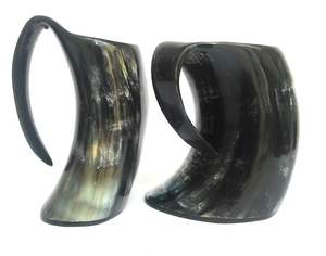 Auténtico 550ml/600ml pulido edad vikinga Natural beber cuerno jarra hecha a mano Animal náutico taza para café Navidad - Product Image 3