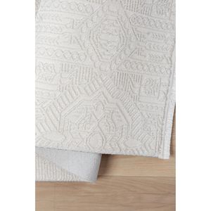 Ensemble de tapis de salon Konfor Elex 5203, tapis moderne en polyester tissé blanc à franges droites - Product Image 2