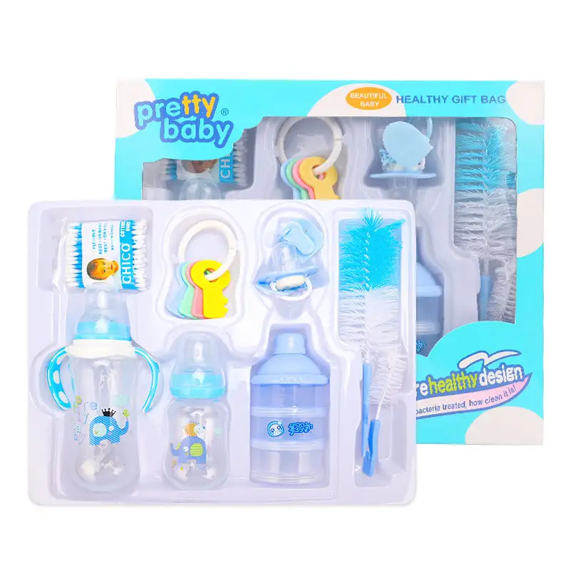 Hot sale High quality 280ML And 150ML Standard Caliber PP Baby Feeding Bottle 8 Pieces Gift Set Pacifier