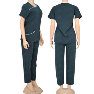 Personalizado cómodo de manga corta Hospital Scrubs Stand Collar Uniforme Set para trabajadores de la salud - Product Image 1