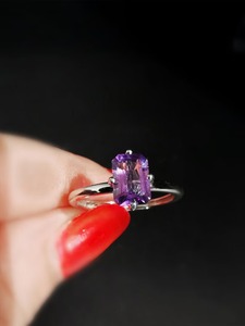Handmade 925 Starling Silver <b>Ring</b> with <b>Indian</b> Natural Amethyst Stone Fine Jewelry for Weddings and Engagements Wholesale Lot - Product Image 2