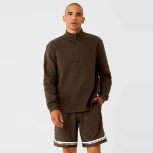 Jersey de lana ligero con cremallera de un cuarto para hombre-Top de lana cómodo y acogedor para senderismo, camping y uso diario - Product Image 1