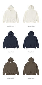 Venta al por mayor en blanco zip up hoodies Unisex Pullover de alta calidad para hombre en blanco de gran tamaño de lana lavado ácido zip up HOODIE - Product Image 4