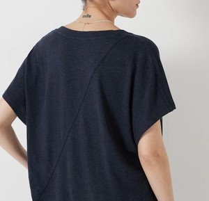 Camiseta de manga corta con diseño profesional para mujer, novedad de verano, camiseta informal de algodón y poliéster para mujer, cuello en V, Color azul - Product Image 4