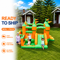 Château Gonflable Toboggan Multi-Aires de Jeu en Tissu Oxford Épaissi 420D+840D avec Filet de Protection, Installation Facile, En Stock