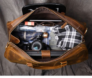 OEM ODM Vintage Real Leather Gym Sport Bag <b>Travel</b> Genuine Leather Overnight Bag Duffel <b>Holdall</b> Full Grain Leather <b>Travel</b> Bag - Product Image 2