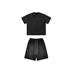 Conjuntos de dos piezas de calidad superior Twin Sets 100% algodón de manga corta para hombres y conjuntos de camiseta con tela personalizable - Product Image 3