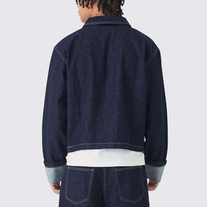 Chaqueta de Mezclilla Oscura Informal de Invierno para Hombre, Personalizable, Corte Recto, Mezcla de Poliéster/Algodón, Transpirable, Ecológica, Estilo Vintage - Product Image 6